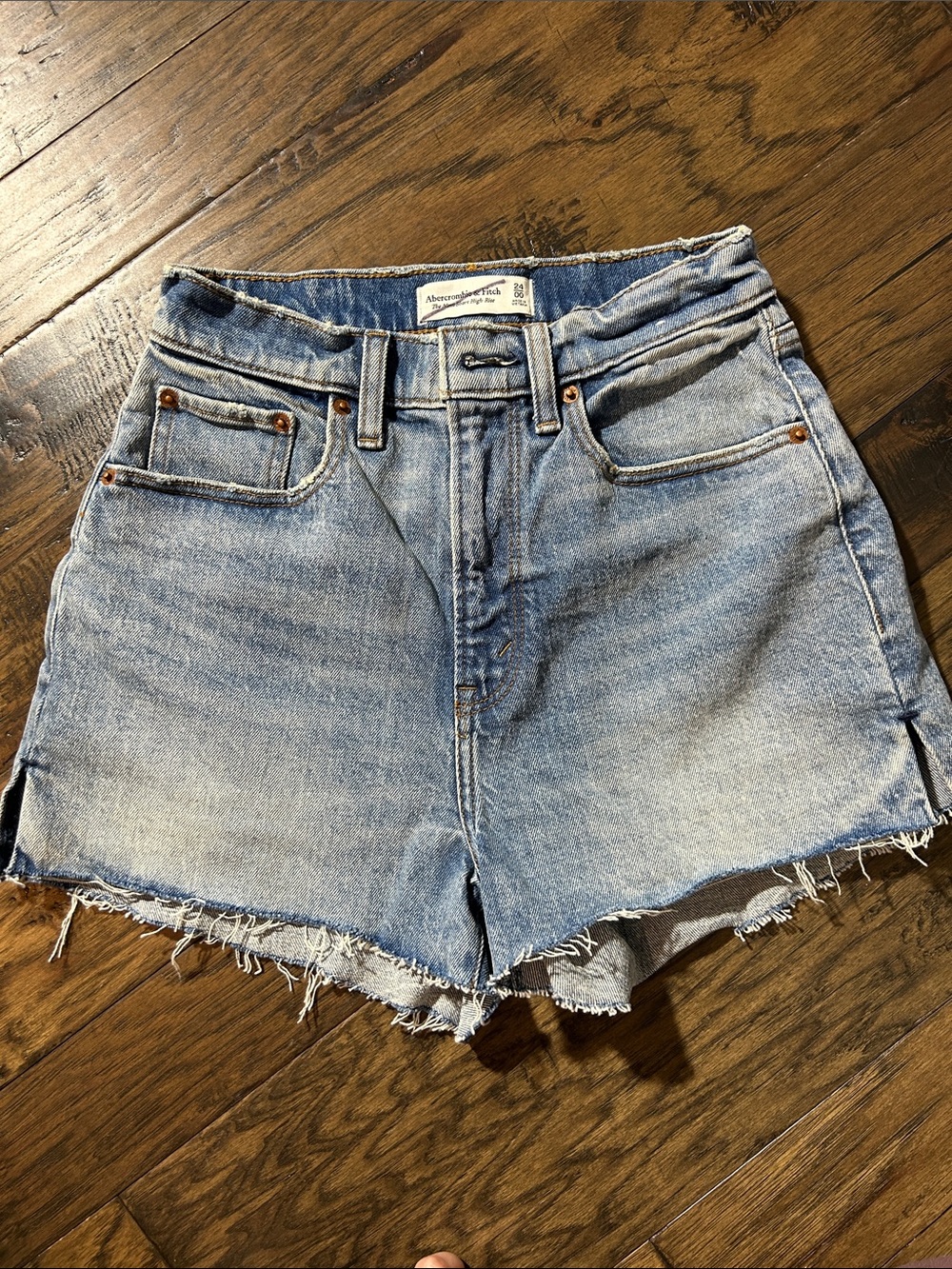 Abercrombie & Fitch Light Wash Denim Cutoff Shorts